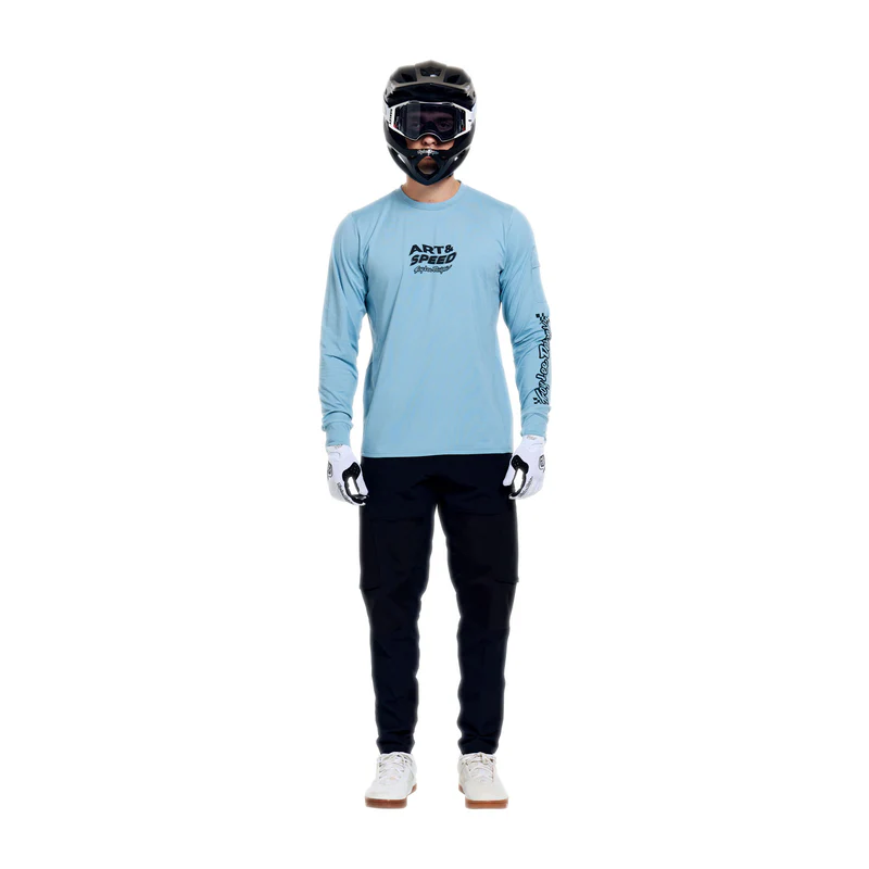 Troy Lee Designs Ruckus Ride LS Tee Waves Dawn Blue